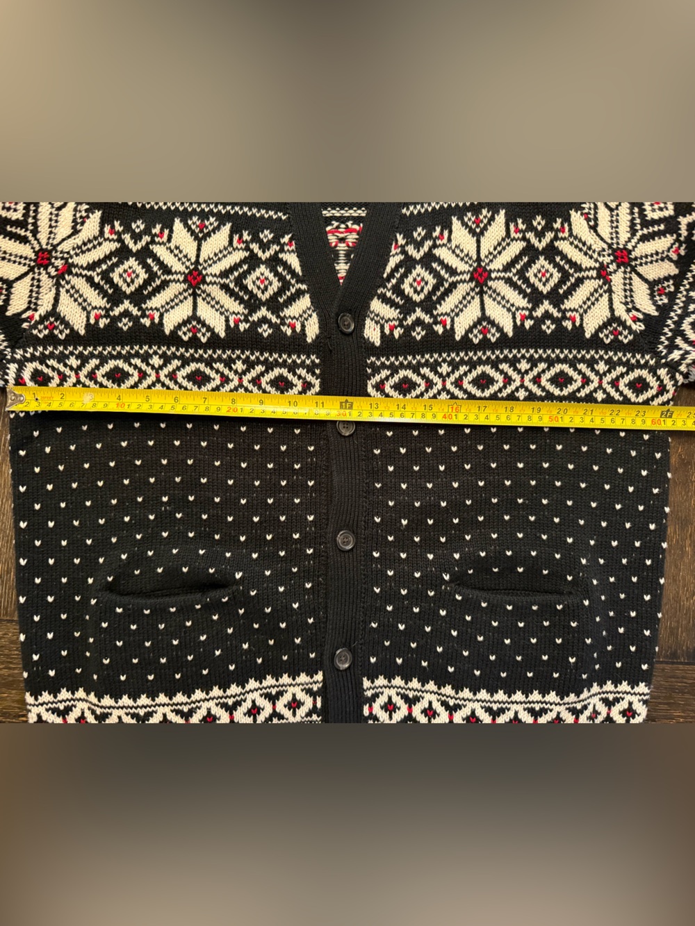 Polo Ralph Lauren Men's XL Black Fair Isle Snowflake Cardigan - Picture 6 of 10